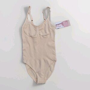 Nearly Nude Women's Shaping Shaper Slimmer Bodysuit Ivory Tan Size S NWT